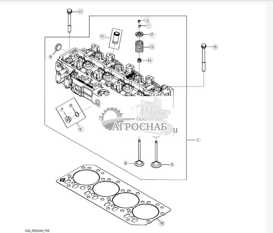 5122 Головка блока цилиндров с клапанами 